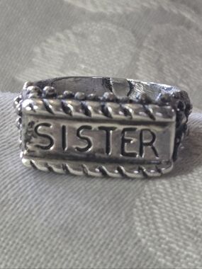 Dian Malouf SISTER Sterling Silver Ring, Size 8